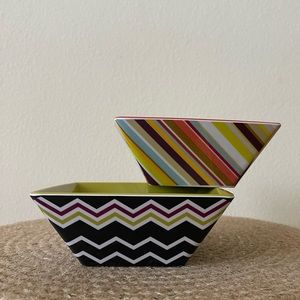 EUC Bundle of 2 Missoni for Target Melamine Cereal Bowls